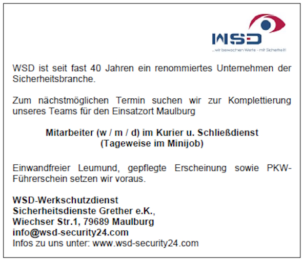 Minijob Kurier